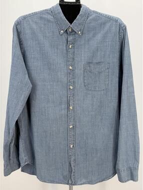J.Crew Mercantile Flex Denim Shirt Casual Button-Down Large